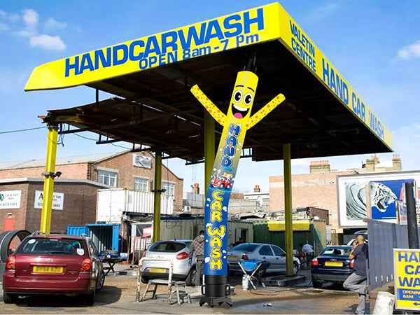 A commercial hand car wash operating during a hosepipe ban