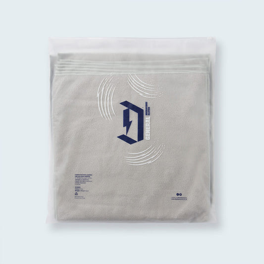 General Purpose Microfibre Cloth Grey 10pack in packaging