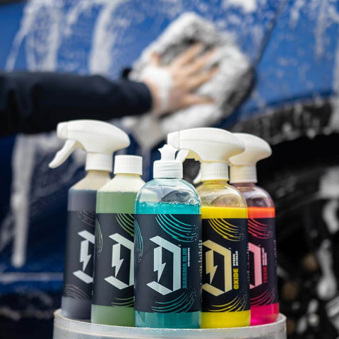 The Winter car care kit in use