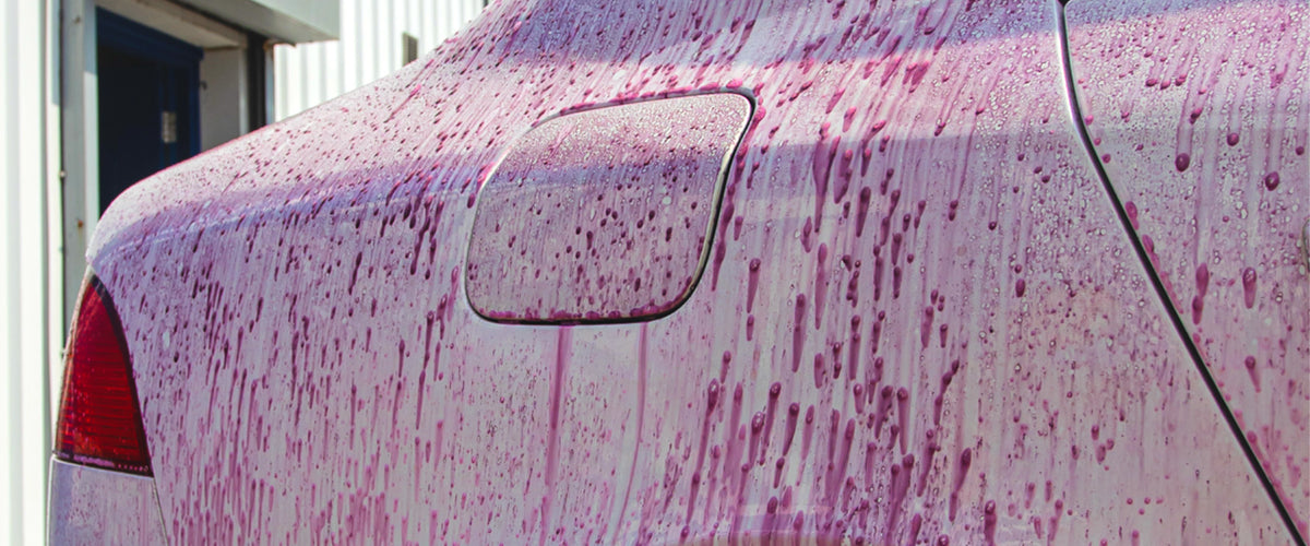 Iron Fallout Remover colour-change reaction on an alloy wheel