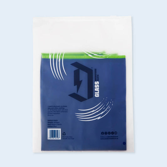 Bagged Duel glass cloth in signature colours