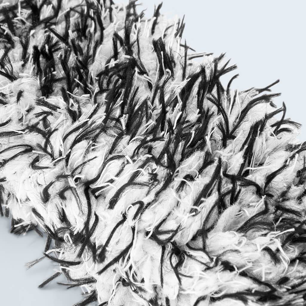 close up of the soft fibres in Duel Autocare's microfibre flosser