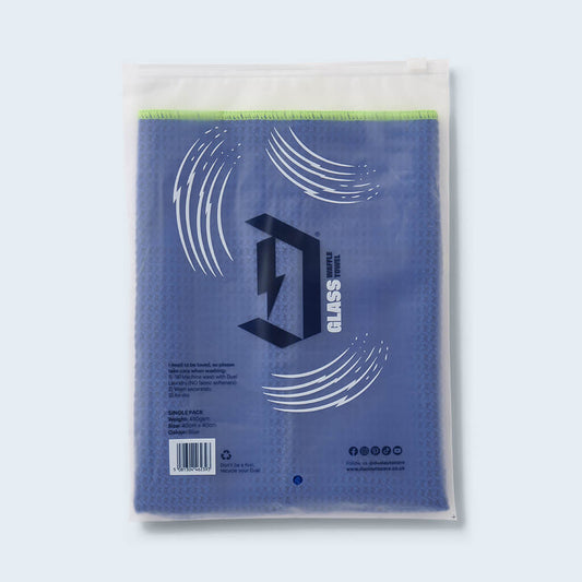 Duel glass waffle towel in packaging