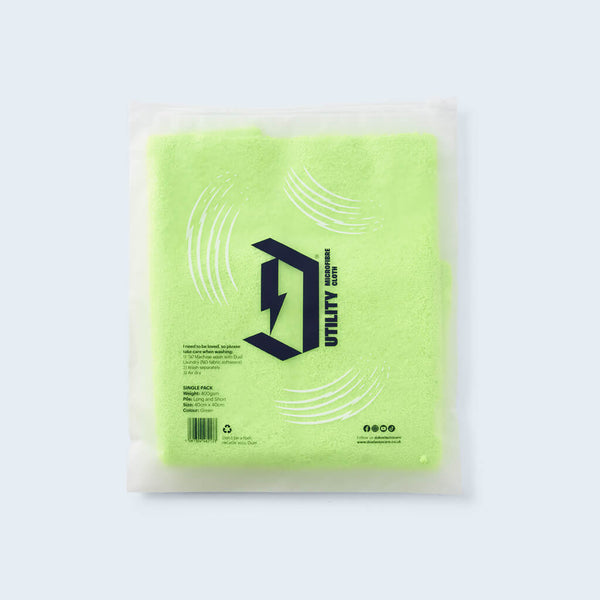 Green Utility Dual-Sided Microfibre Cloth in Ziplock bag
