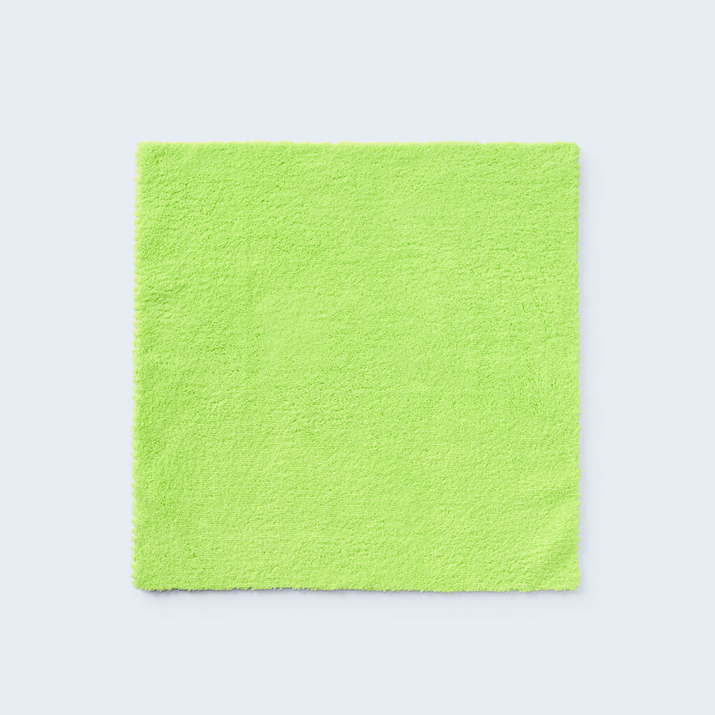 Green Utility Dual-Sided Microfibre Cloth laid flat