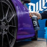 Axis wheel cleaner being sprayed onto a alloy wheel