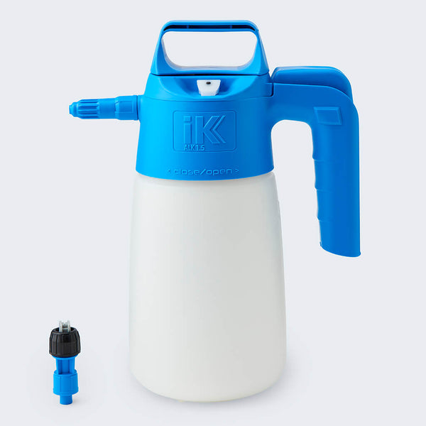 IK Sprayer ALK 1.5 supplied with adjustable cone spray nozzle and even a fan spray nozzle