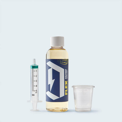 Duel Flex Polymer Sealant, syringe and measuring cup