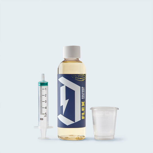 Duel Flex Polymer Sealant, syringe and measuring cup