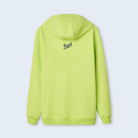 Duel Autocare Premium Frozen Yellow Hoodie back with Duel brand