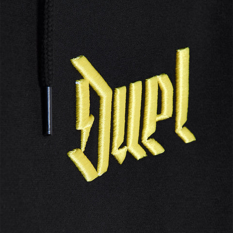 Duel Hoodie 4d yellow logo detail