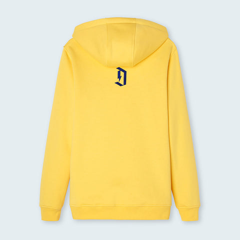 Duel Hoodie 4d Yellow rear with "D"