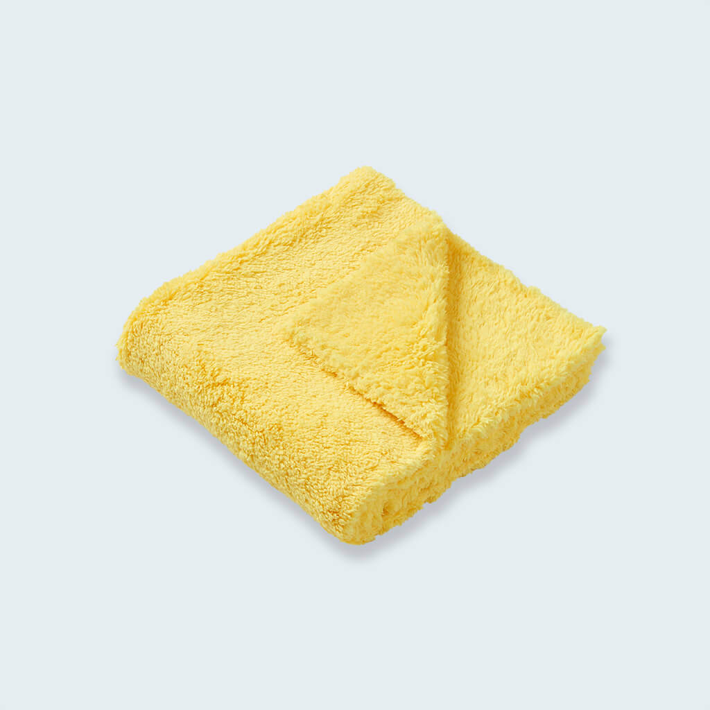 Coral Fleece Microfibre Cloth Yellow folded