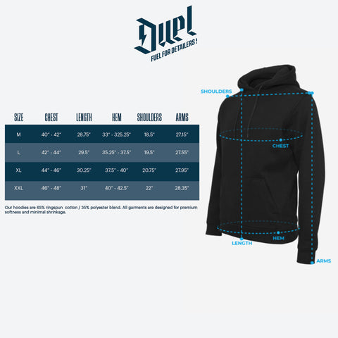 Duel Hoodie Size Guide